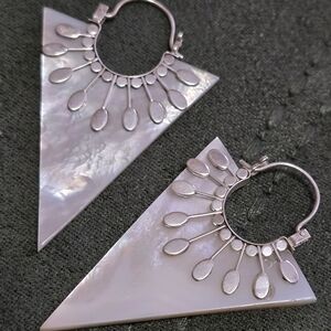 Mop Shell & 925 Sterling Silver Earrings